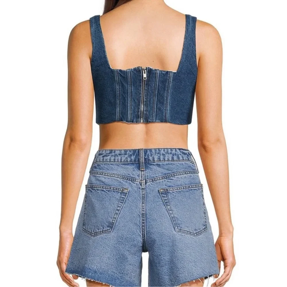 Gianni Bini
Michelle Denim Square Neck Sleeveless Corset Crop Top - Picture 4 of 7